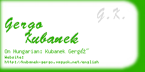 gergo kubanek business card